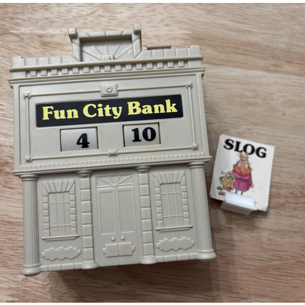 Vintage 1987 Parker Brothers Fun‎ City Bank Game Piece & SLOG Card Replacement